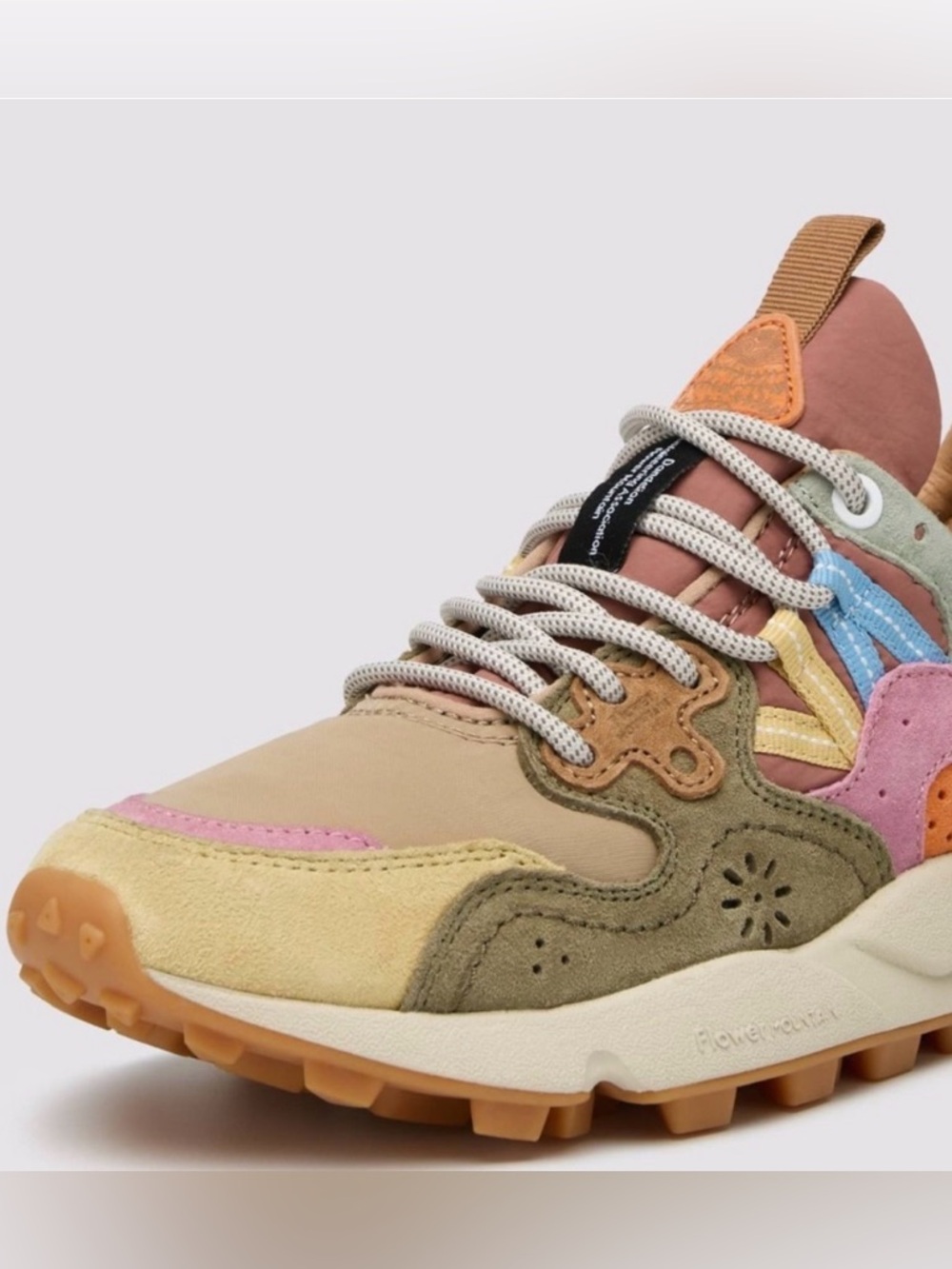 NWT Flower Mountain Yamano 3 Sneakers in Cream-Military-Pink - Picture 2 of 16